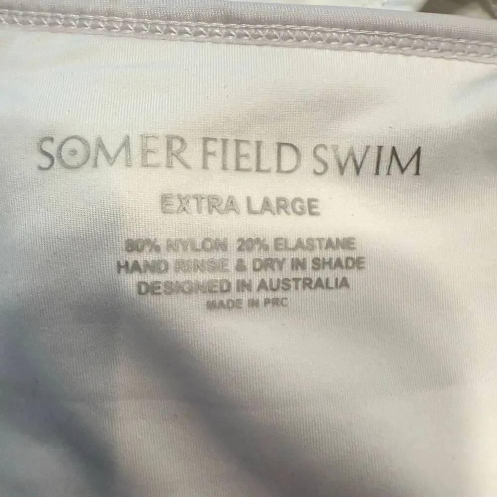 NWT Somerfield Swim Santiago High Waist Cheeky Beach Bikini Bottom White Size XL